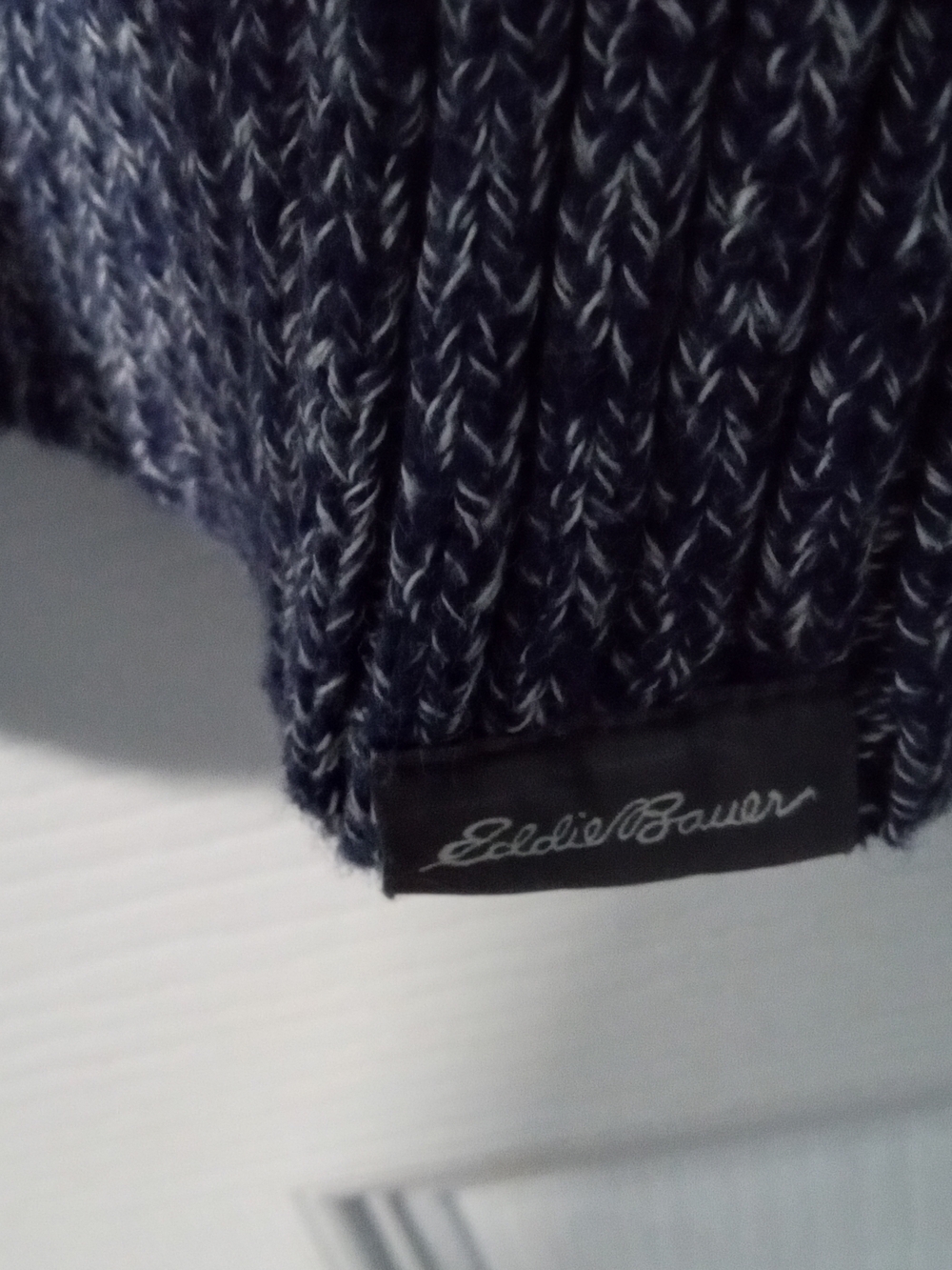Eddie Bauer Navy Heather Quarter-Zip Sweater - Picture 4 of 6